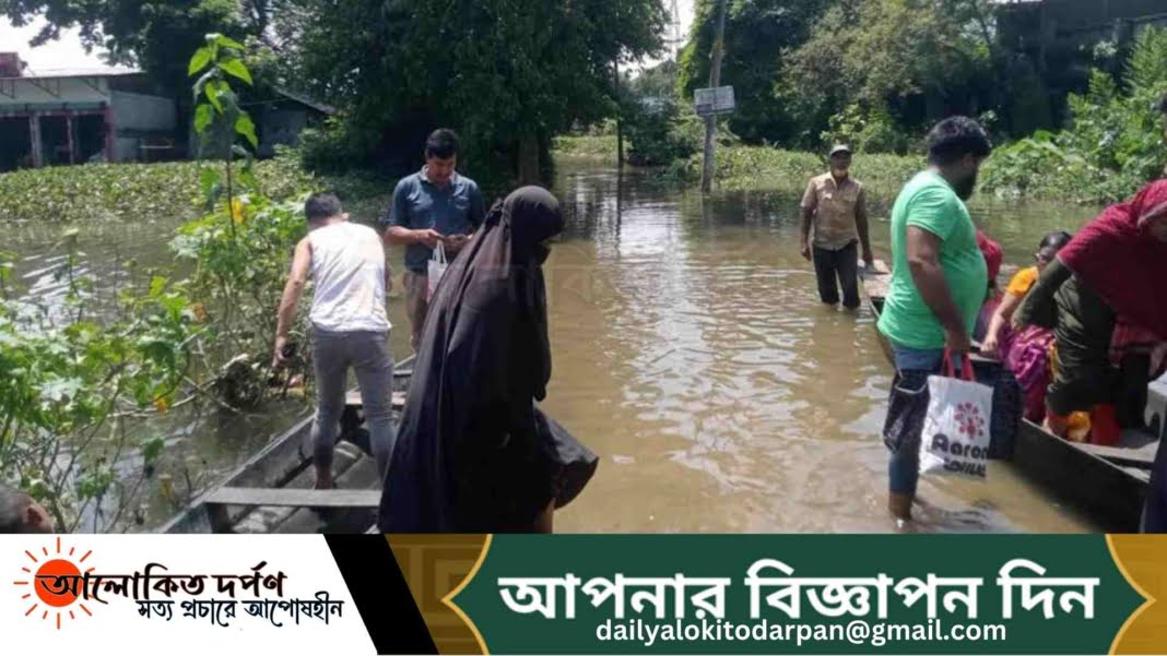 সুনামগঞ্জে বন্যা কবলিত এলাকায় চরম দুর্ভগে জনগণ