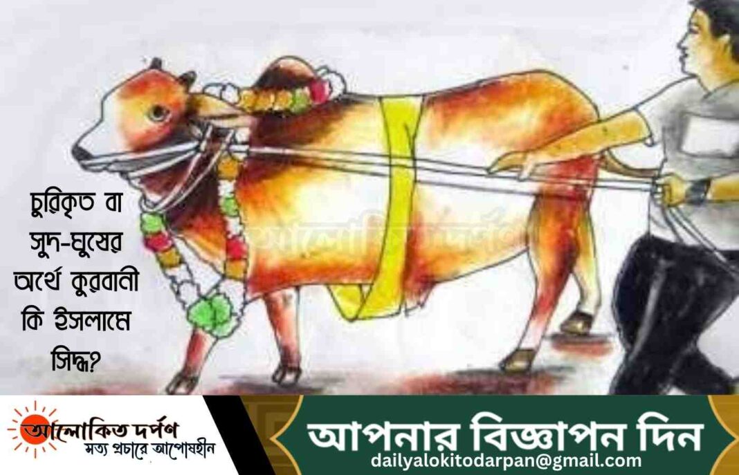 চুরিকৃত বা সুদ-ঘুষের টাকায় কুরবানী কি ইসলামে সিদ্ধ?
