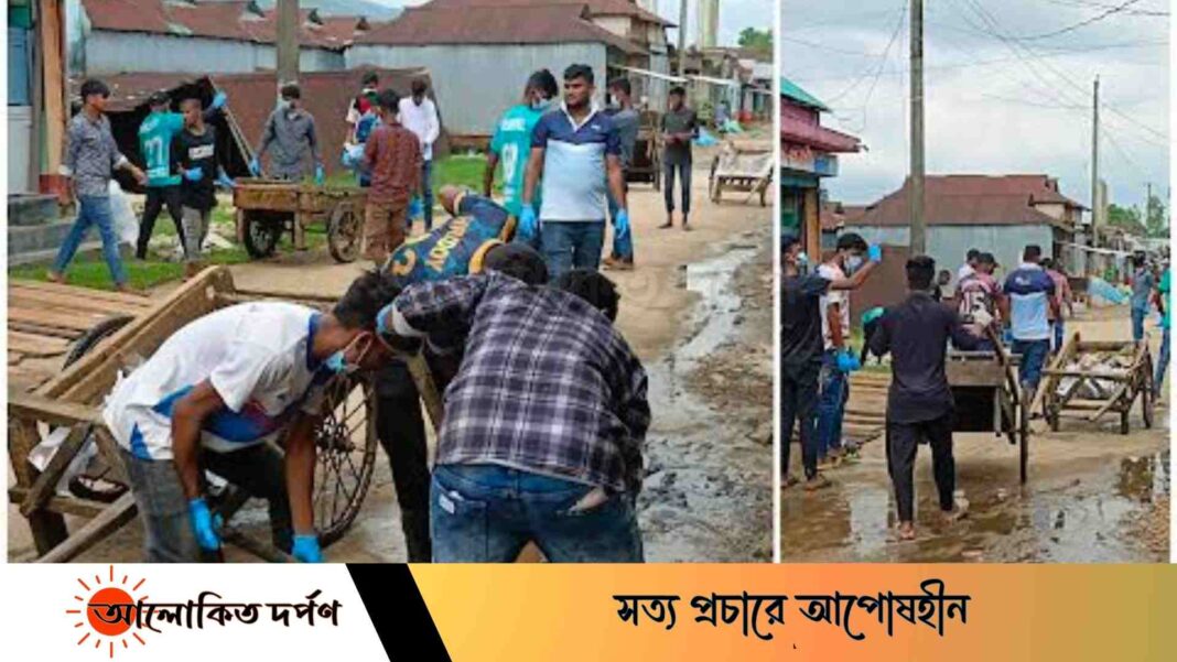 তাহিরপুরে পরিস্কার পরিচ্ছন্নতার কাজ করছেন শিক্ষার্থীরা তাহিরপুরে পরিস্কার পরিচ্ছন্নতার কাজ করছেন শিক্ষার্থীরা