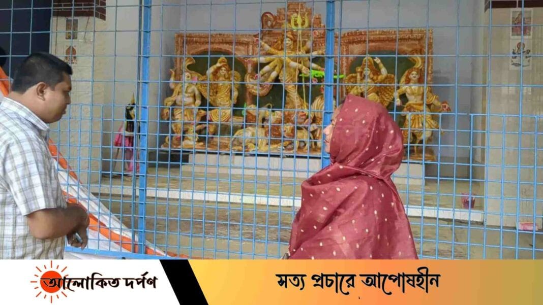 বগুড়ারর শাজাহানপুরে পূজা মন্ডপ পরিদর্শনে উপজেলা নির্বাহী অফিসার বগুড়ারর শাজাহানপুরে পূজা মন্ডপ পরিদর্শনে উপজেলা নির্বাহী অফিসার