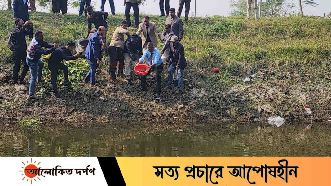 ইবির লেকে মৎস পোনা অবমুক্ত করণ