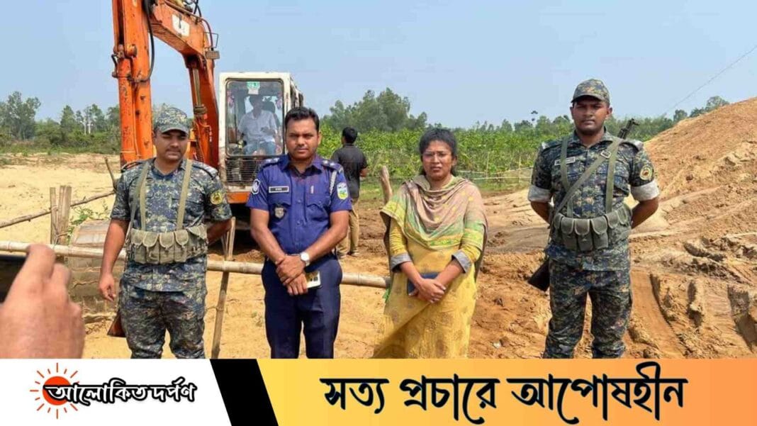 নালিতাবাড়ীতে অবৈধ বালু উত্তোলনের বিরুদ্ধে মোবাইল কোর্টের অভিযান