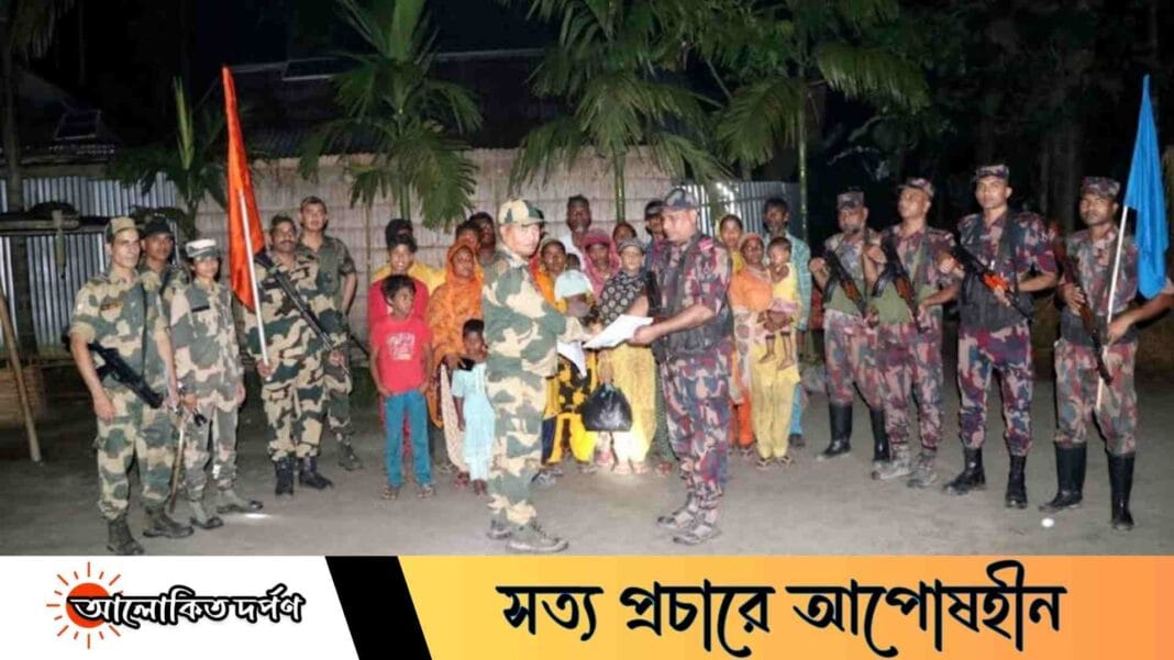 ফুলবাড়ী সীমান্তে বিএসএফের হাতে আটক ২৪ বাংলাদেশীকে পরিবারের কাছে হস্তান্তর