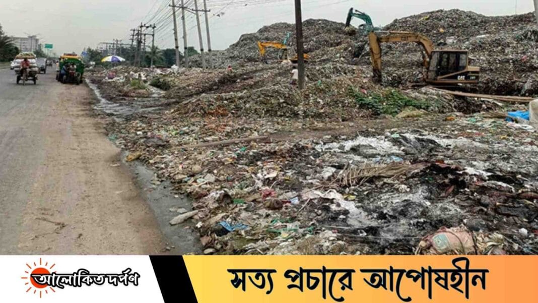 নবীনগর-চন্দ্রা মহাসড়ক পরিণত হয়েছে ময়লার ভাগাড়ে, মাসে আয় ৫ লাখ টাকার বেশি