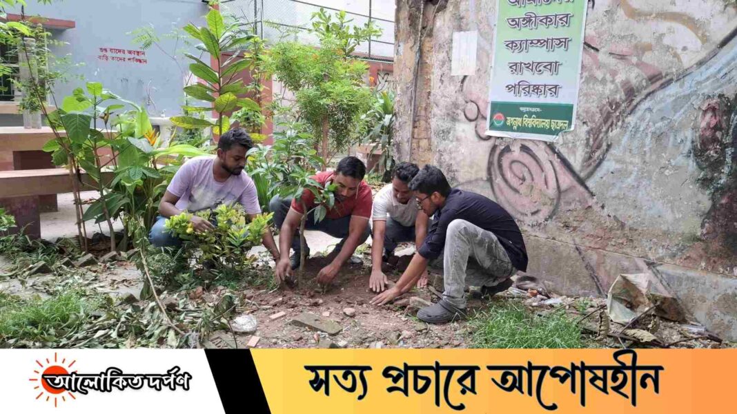 জিয়াউর রহমানের ৪৫তম শাহাদতবার্ষিকীতে জবি ছাত্রদলের বৃক্ষরোপণ