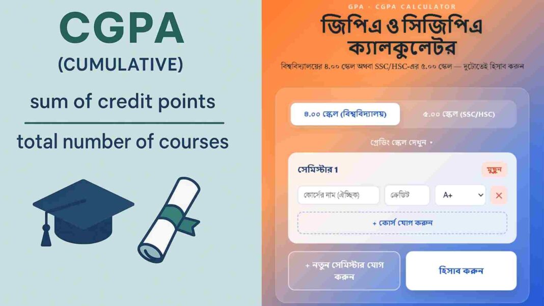 GPA ও CGPA Calculator – সহজেই আপনার GPA এবং CGPA হিসাব করুন